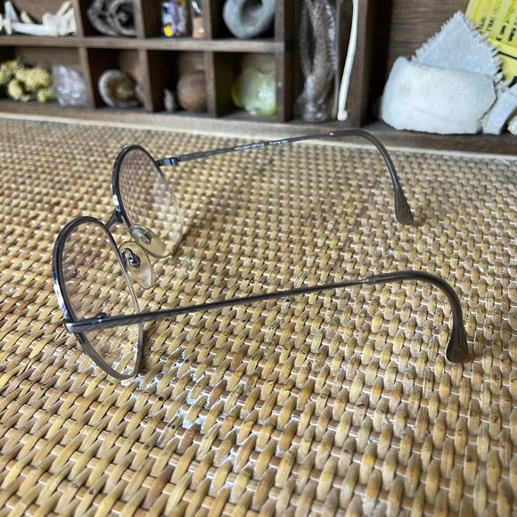 Vintage 80s Glasses Silver Toned Frames Large Lenses Italian Holiday Optics - Picture 4 of 9